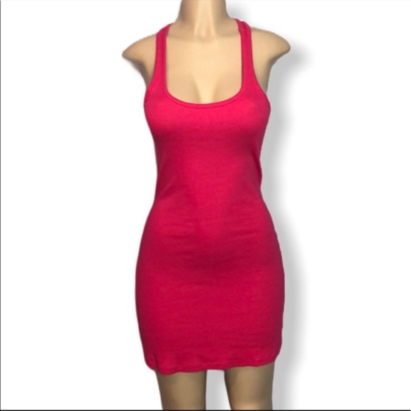 Express Hot Pink Razorback Ribbed Dress - Picture 3 of 5